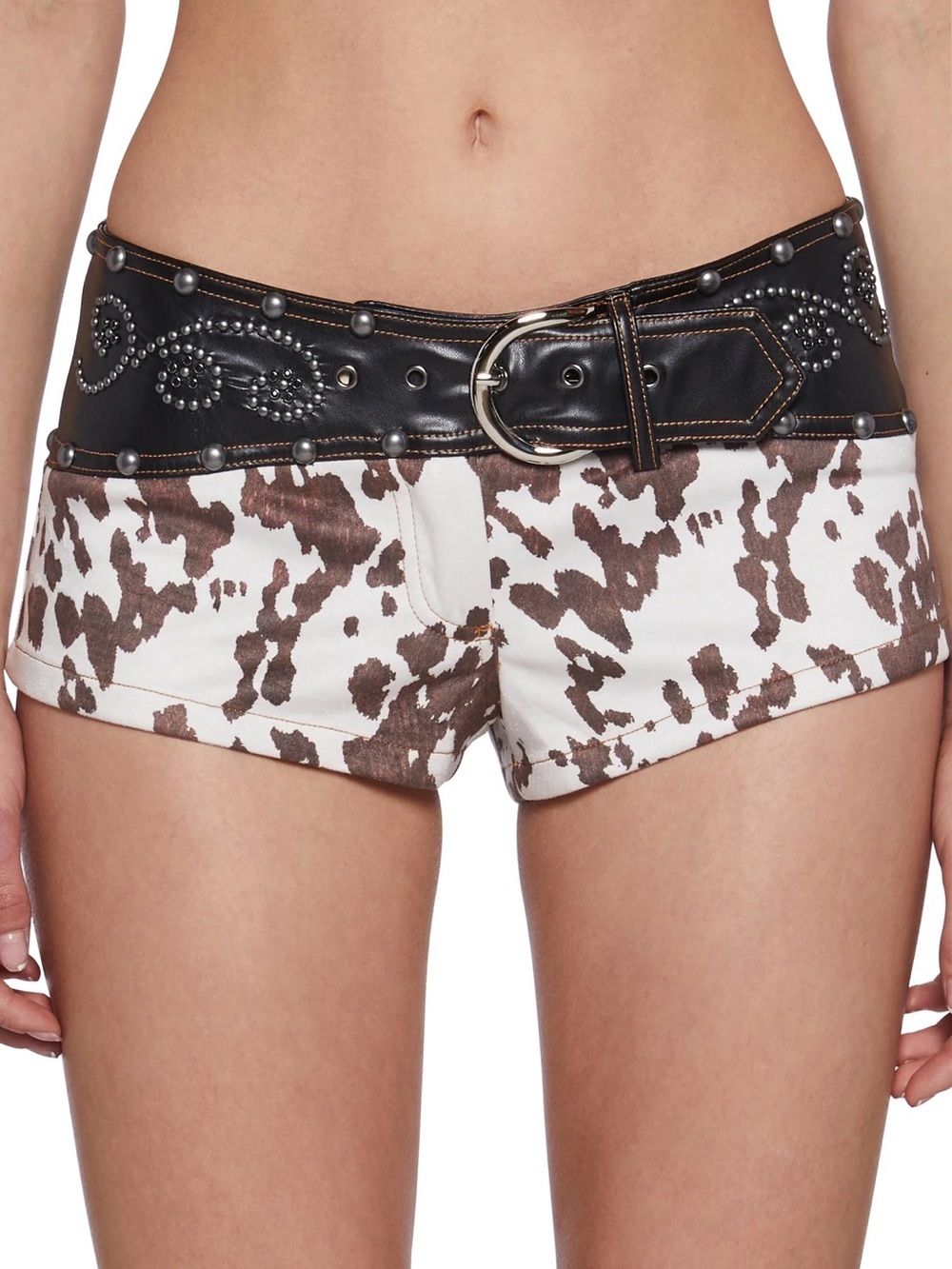 *BNWT* Dolls Kill Current Mood Faux Fur Cow Print Shorts